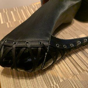 Frederick's Black Corset Heels (New!)
